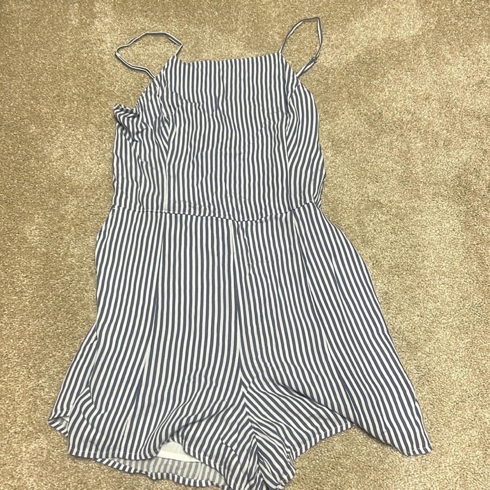 Abercrombie striped romper with cut out